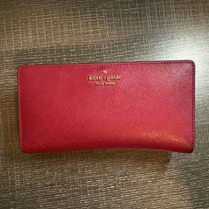 kate spade large maroon wallet